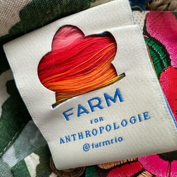 NWT FARM RIO FOR ANTHROPOLOGIE SIZE L midi skirt floral trapeze with pockets - Picture 9 of 12